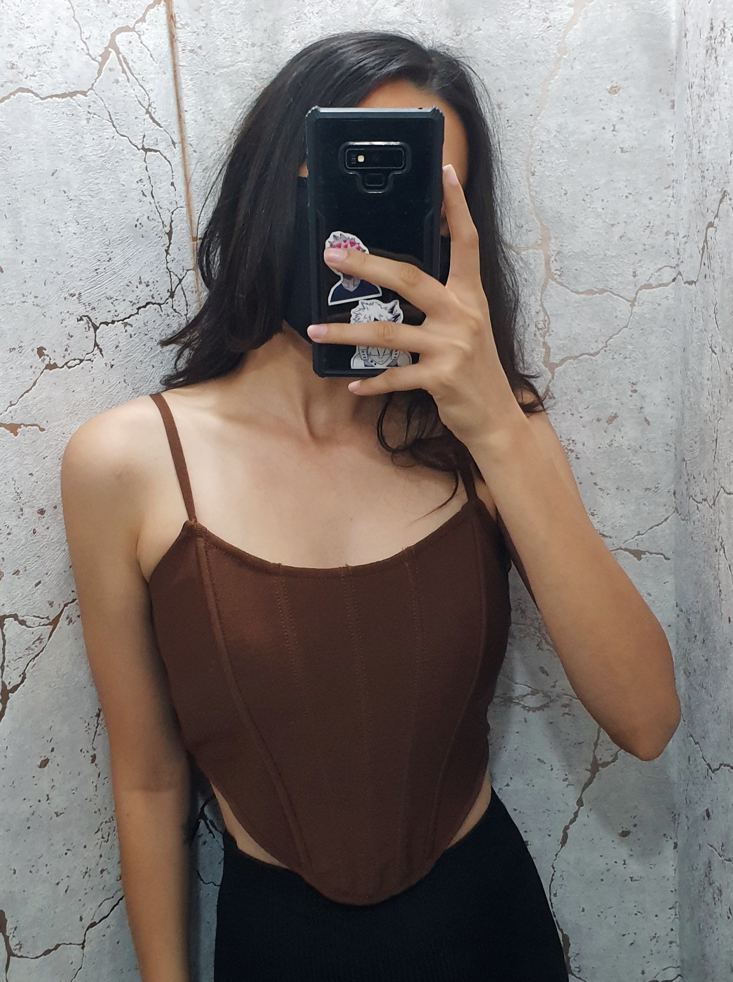 Brown Singlet Corset Top