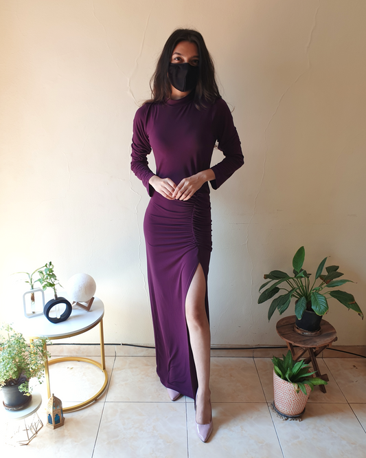 Vine Ruched Bodycon Gown