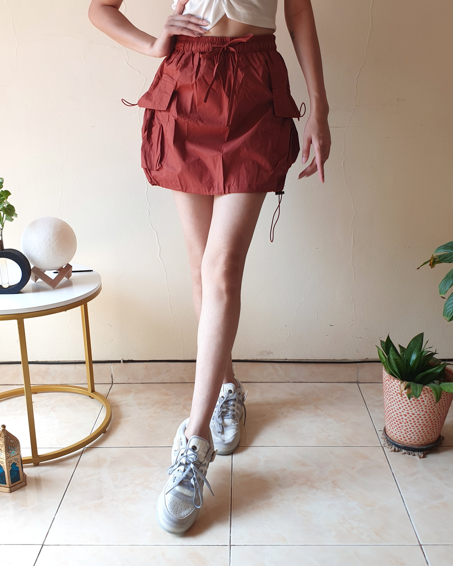 Rusty Parachute Cargo Mini Skirt