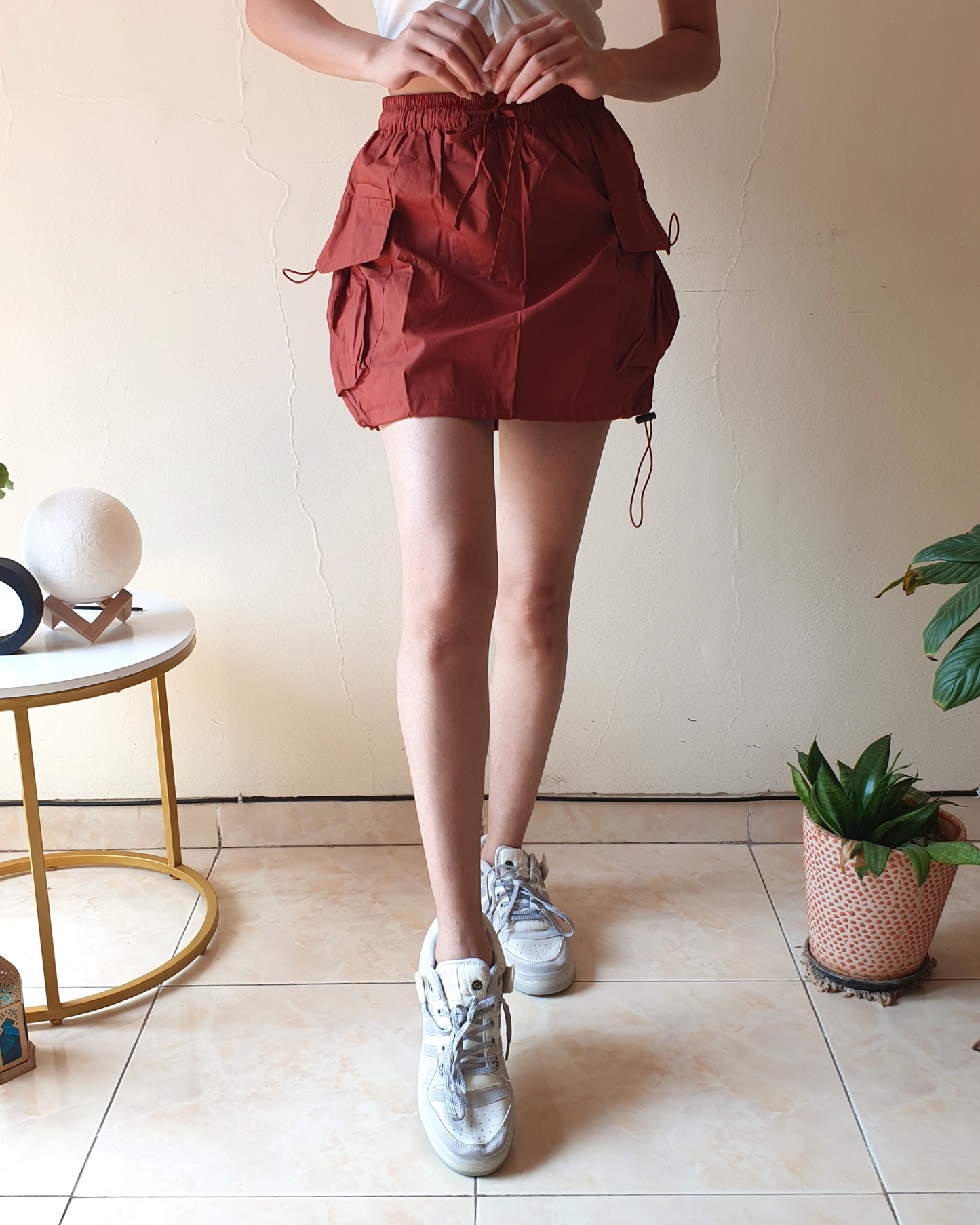 Rusty Parachute Cargo Mini Skirt