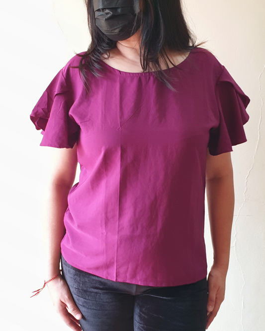 Vine Purple Ruffle Top