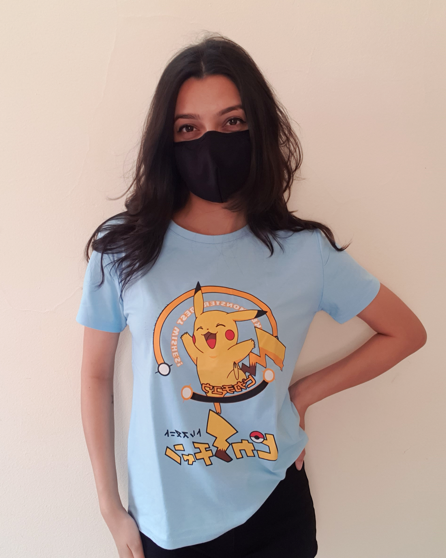 Pastel Blue Pikachu Graphic Tee