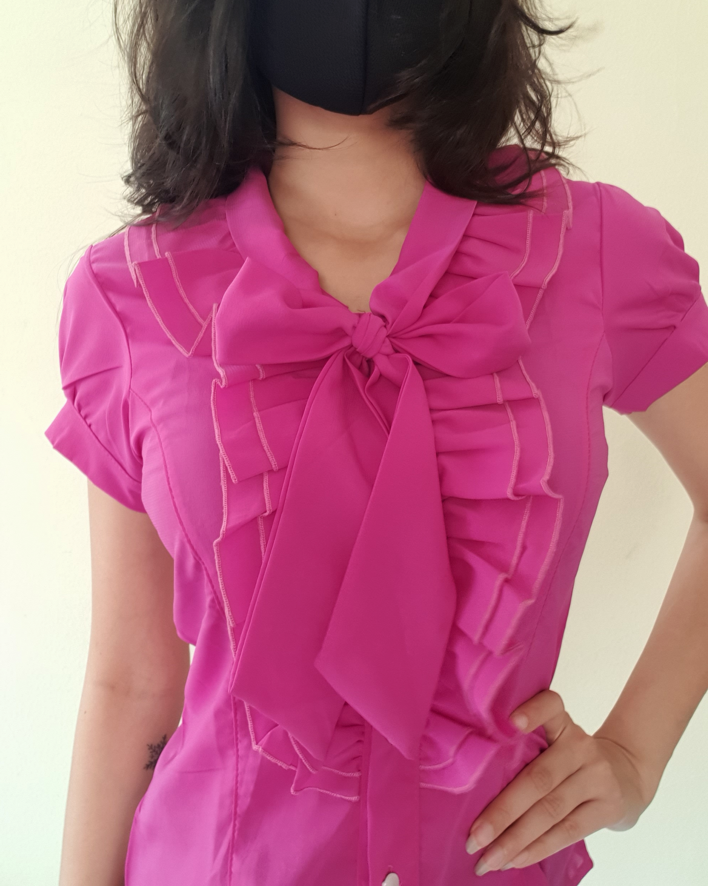 Solid Ruffle Formal Shirt