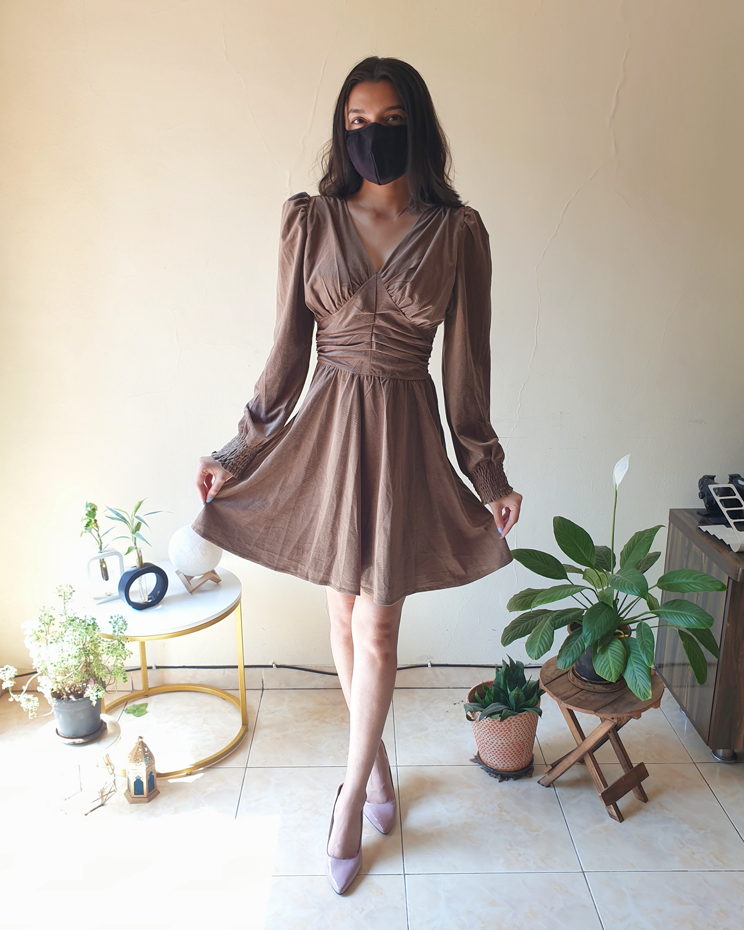 Brown Soft Suede Dress