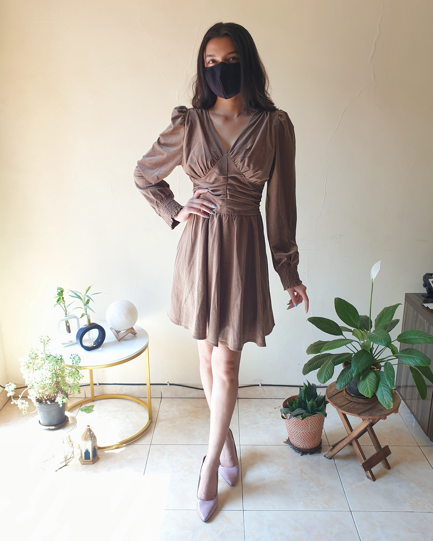 Brown Soft Suede Dress