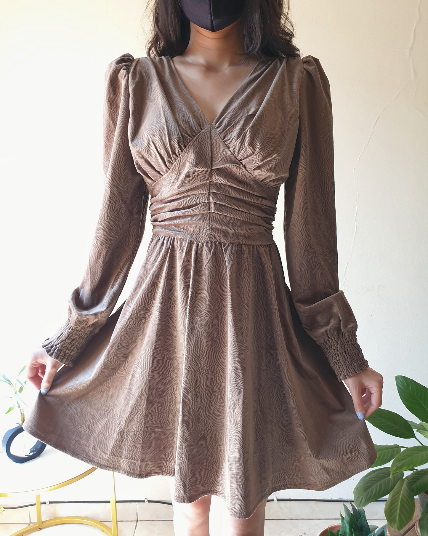 Brown Soft Suede Dress