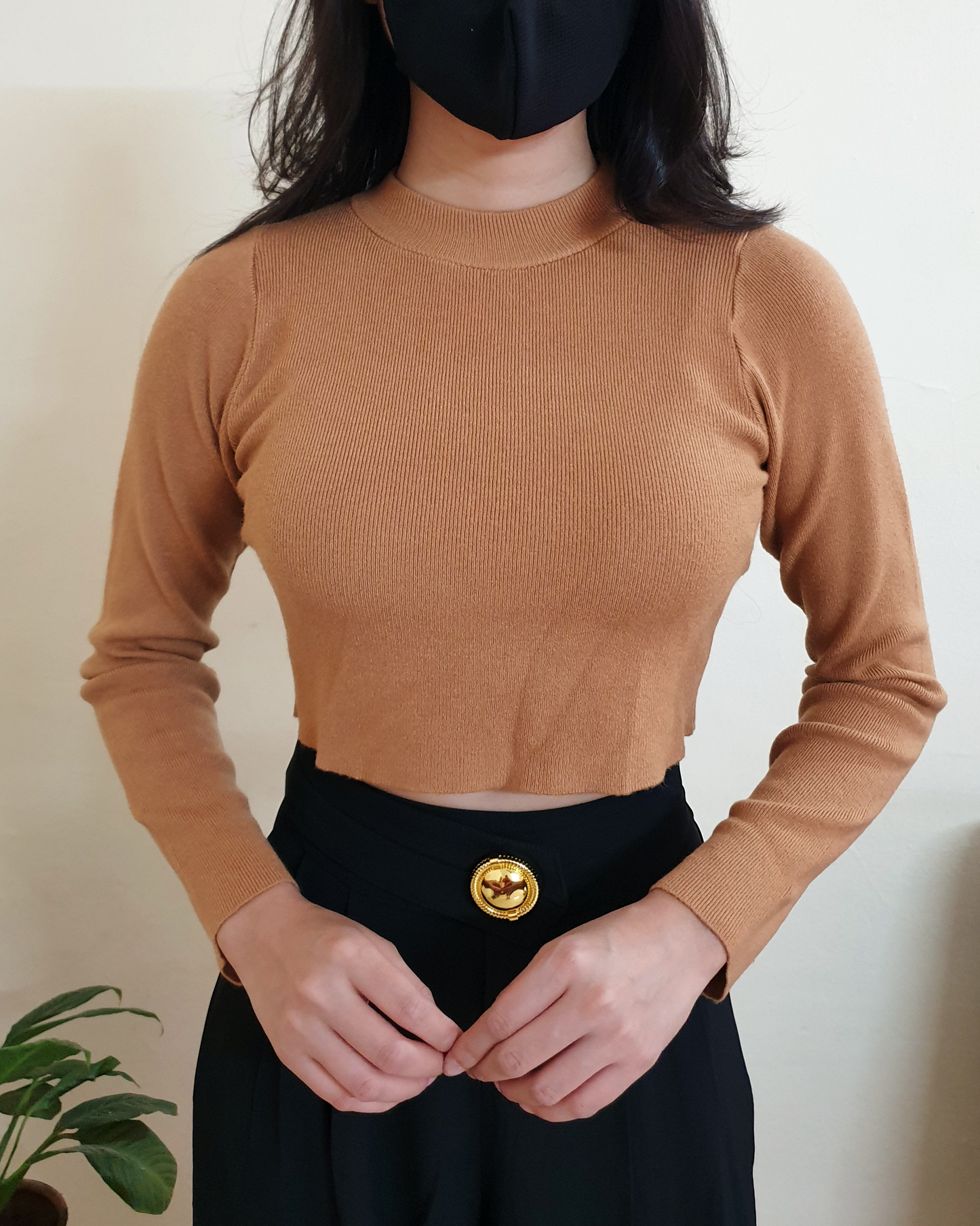 Knitted Mock Neck Croptop