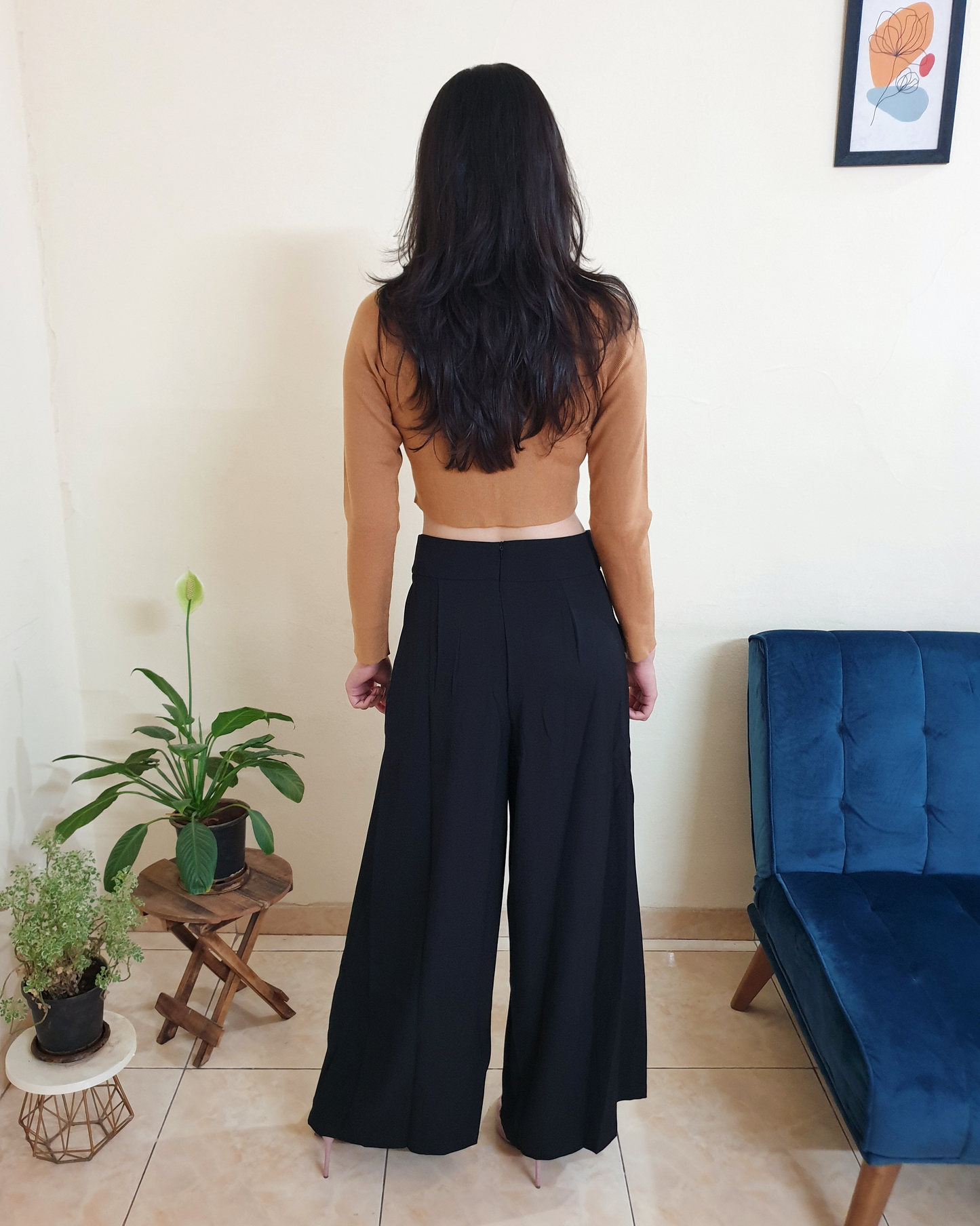 Black & Gold Korean Flared Pants