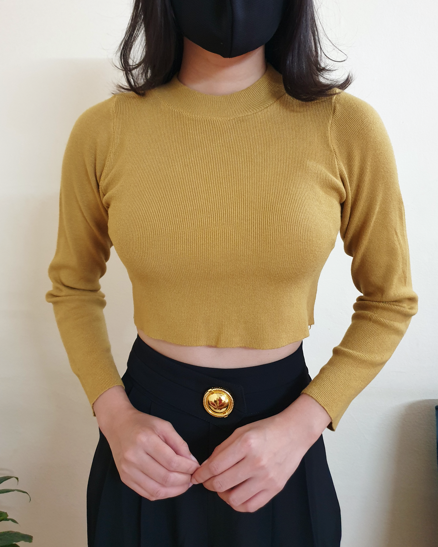 Knitted Mock Neck Croptop