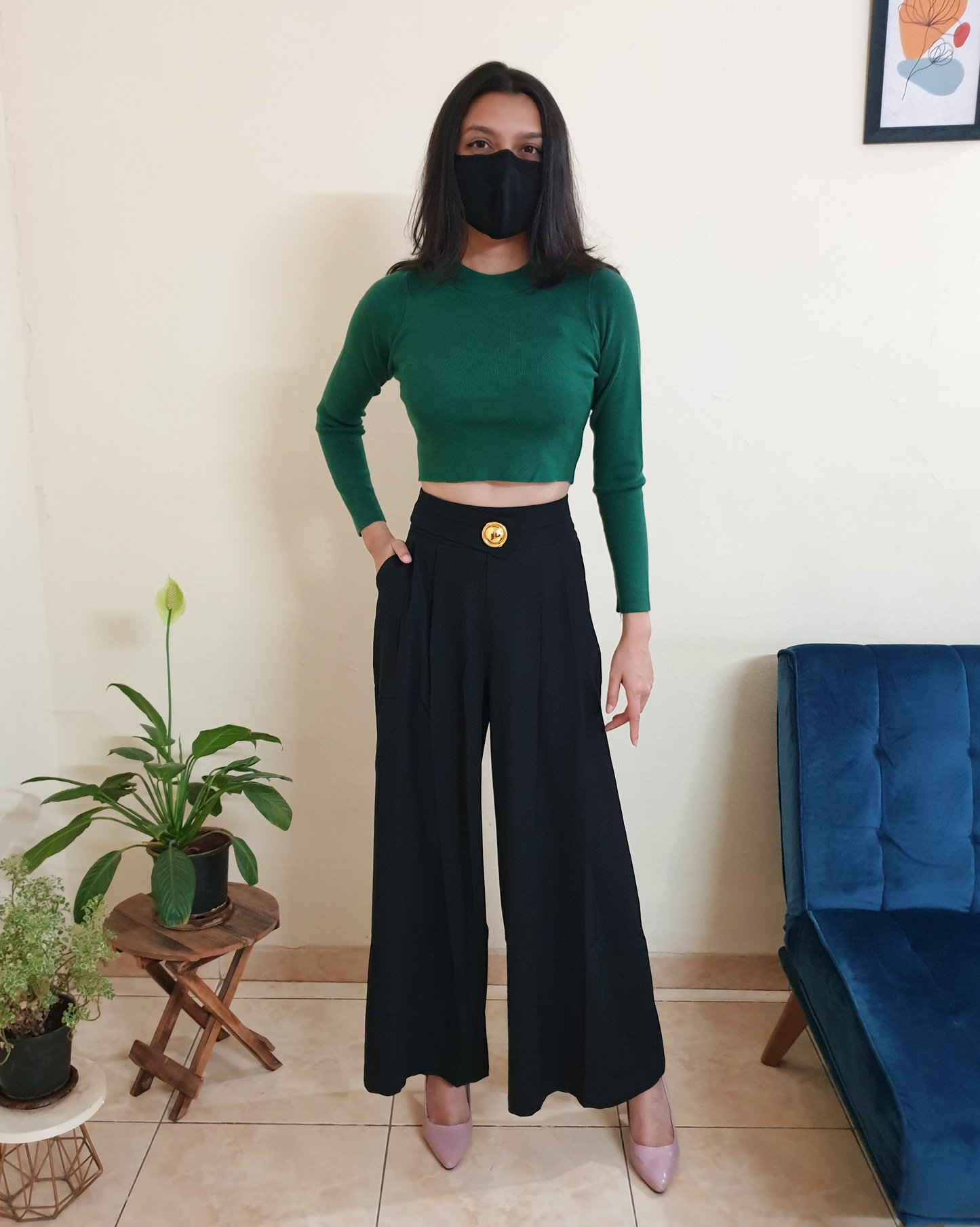 Knitted Mock Neck Croptop